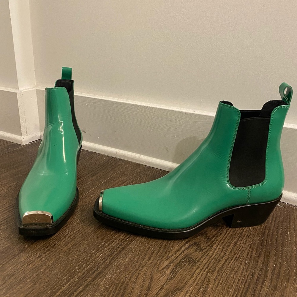 CALVIN Klein Green Cowboy Boots